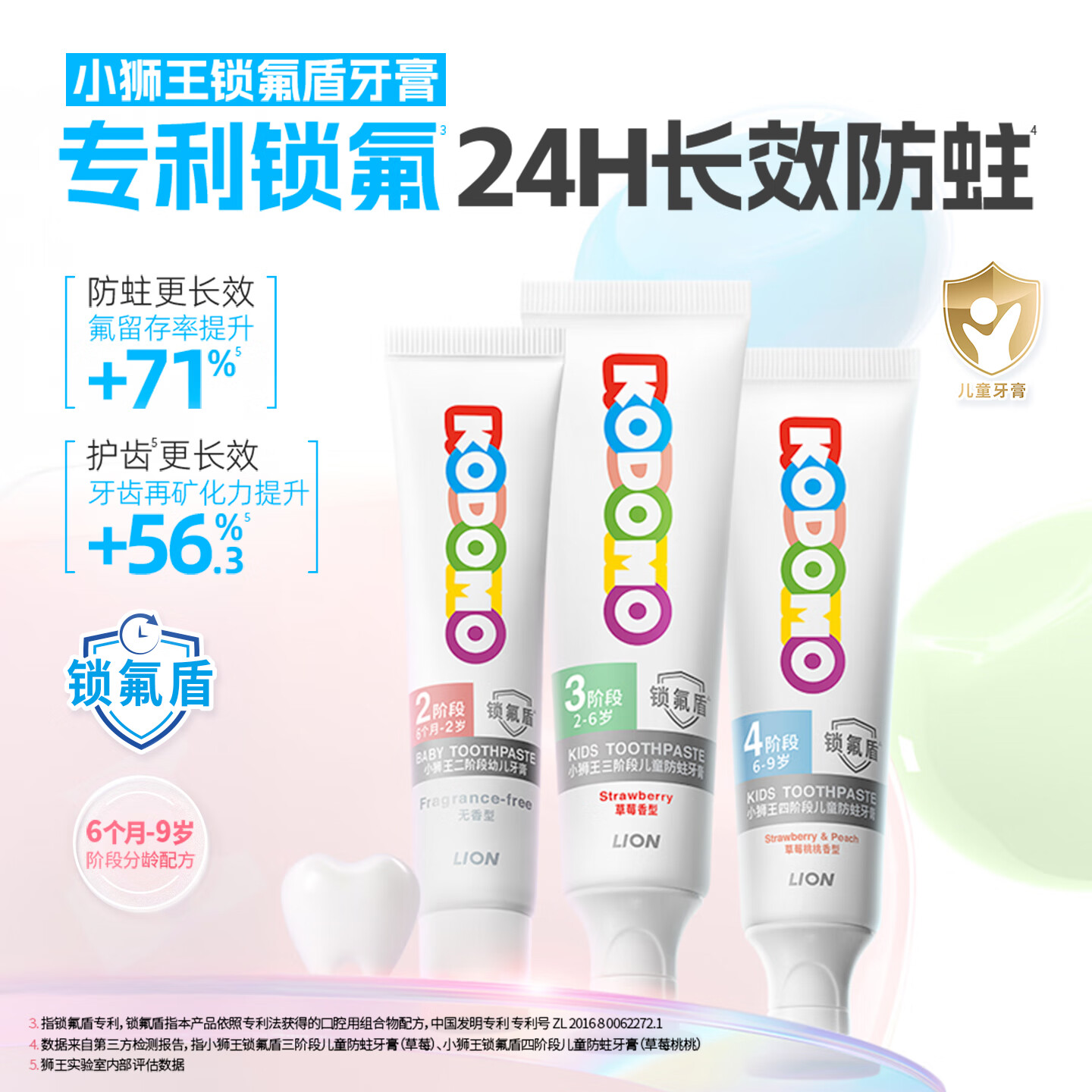 狮儿童牙膏锁氟盾草莓香型20g 1元